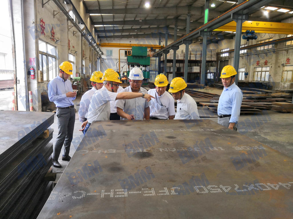 法鋼相關(guān)部門負責(zé)人陪同JFE鋼鐵高層在廠區(qū)內(nèi)參觀3